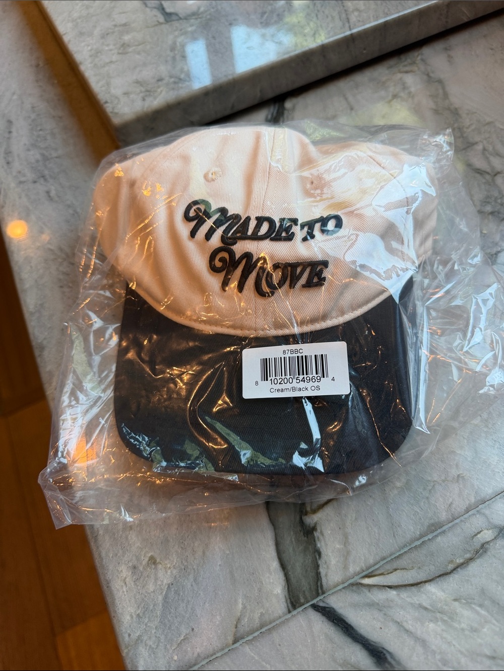 Made To Move Cream and Black Baseball Cap